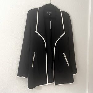 NWT Premise Open Front Jacket/Blazer Black w/ White Accents Size Large